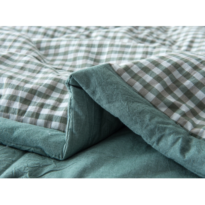 91家纺网 家纺一手货源 找家纺  玖玖爱 水洗棉夏被 绿小格