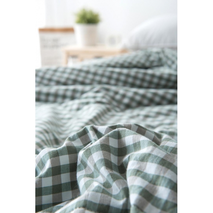 91家纺网 家纺一手货源 找家纺  玖玖爱 水洗棉夏被 绿小格