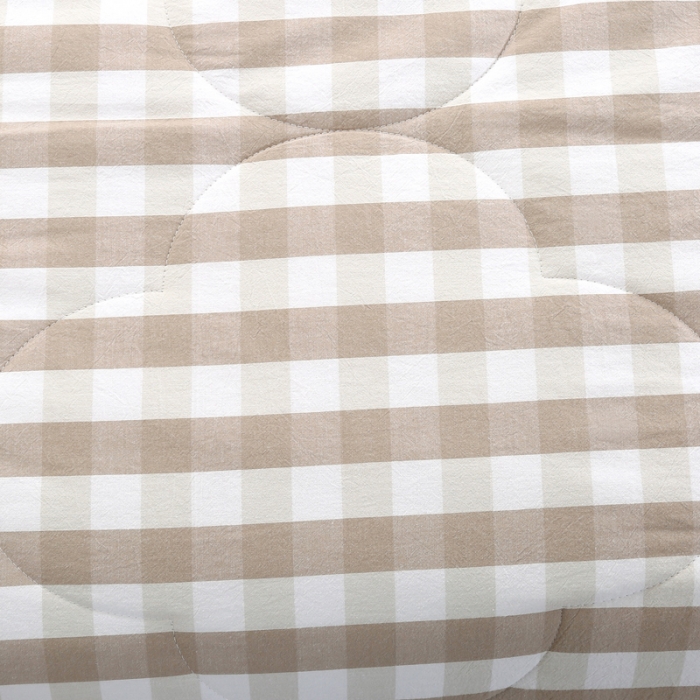 91家纺网 家纺一手货源 找家纺  玖玖爱 水洗棉夏被 米白三分格