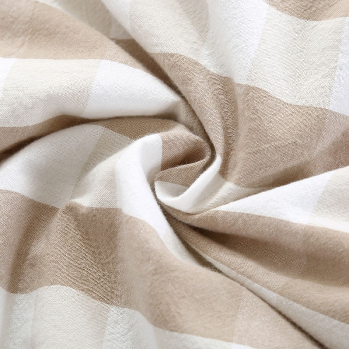 91家纺网 家纺一手货源 找家纺  玖玖爱 水洗棉夏被 米白三分格