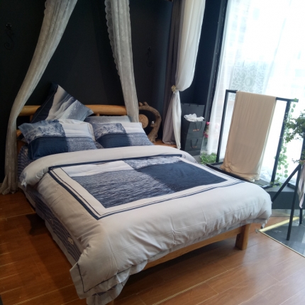 91家纺网 家纺一手货源 找家纺 玖玖爱 60磨毛四件套 蓝梦之境