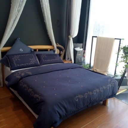 91家纺网 家纺一手货源 找家纺 玖玖爱 60磨毛四件套 麦田印画