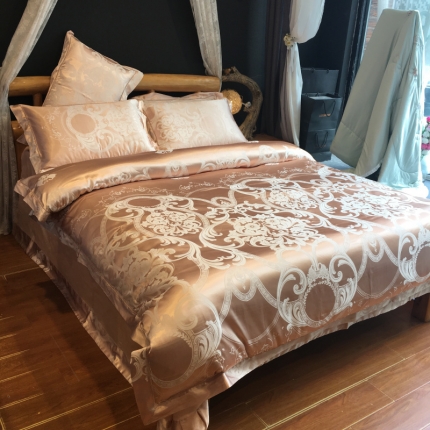 91家纺网 家纺一手货源 找家纺 玖玖爱 天丝四件套 罗迪恩香槟玉