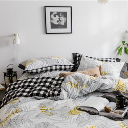 91家纺网 家纺一手货源 找家纺 玖玖爱 2018新款棉加绒绣花四件套 浅影