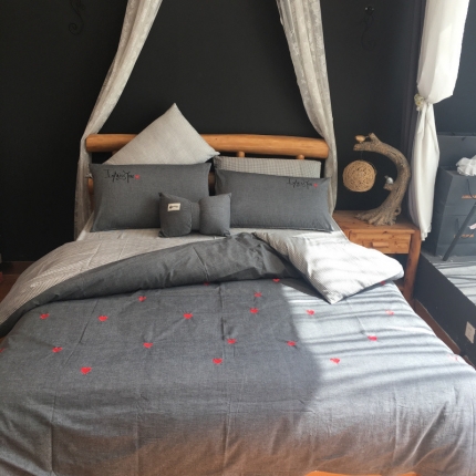 91家纺网 家纺一手货源 找家纺 （总）玖玖爱 水洗棉绣花款四件套