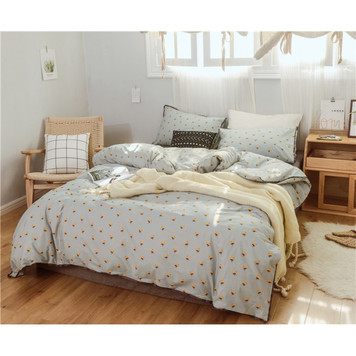 91家纺网 家纺一手货源 找家纺 玖玖爱 日式混搭水洗棉全棉四件套 枇杷