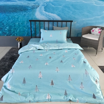 91家纺网 家纺一手货源 找家纺 玖玖爱 2019新款开学季学生三件套 梦想森林-绿