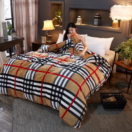 91家纺网 家纺一手货源 找家纺 （总）雨洋家纺 2018新款加厚保暖金貂绒被套单品