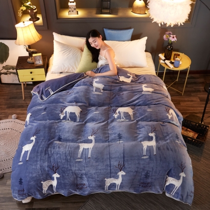 91家纺网 家纺一手货源 找家纺 （总）雨洋家纺 2018新款加厚保暖金貂绒被套单品