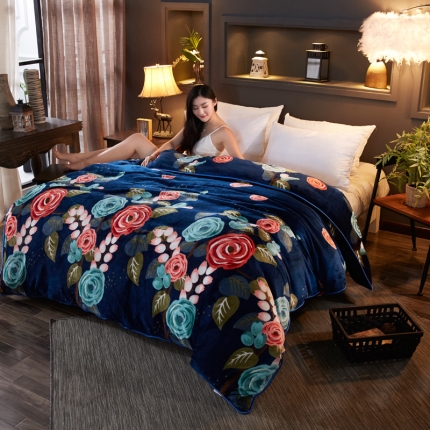 雨洋家纺 2018新款加厚保暖金貂绒单品被套春之旋律