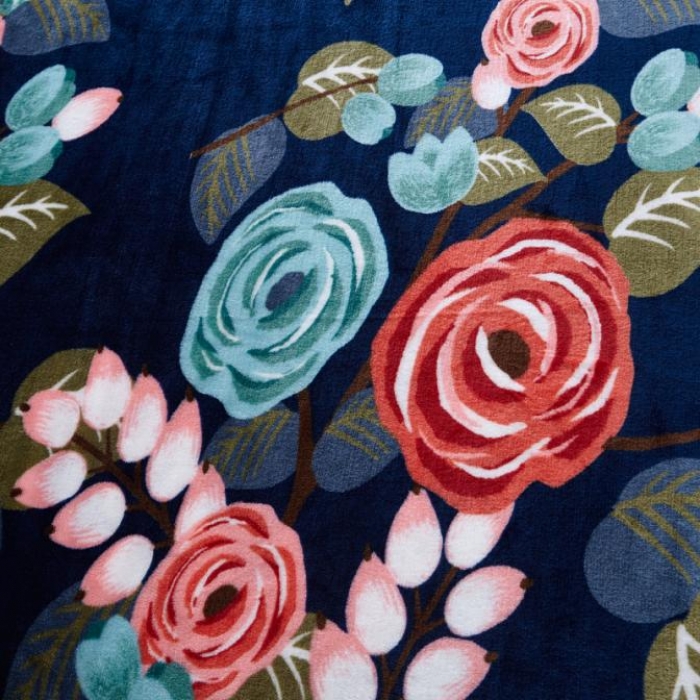 91家纺网 家纺一手货源 找家纺 雨洋家纺 2018新款加厚保暖金貂绒单品被套春之旋律