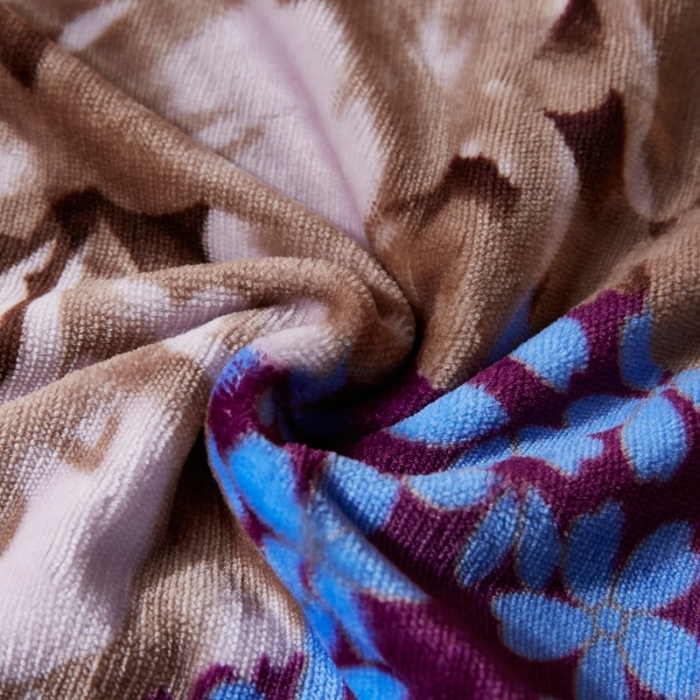 91家纺网 家纺一手货源 找家纺 雨洋家纺 2018新款加厚保暖金貂绒单品被套花语怡然