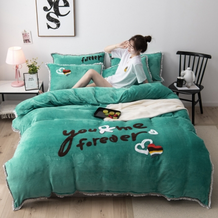 雨洋家纺 2019新款毛巾绣四件套 海兰