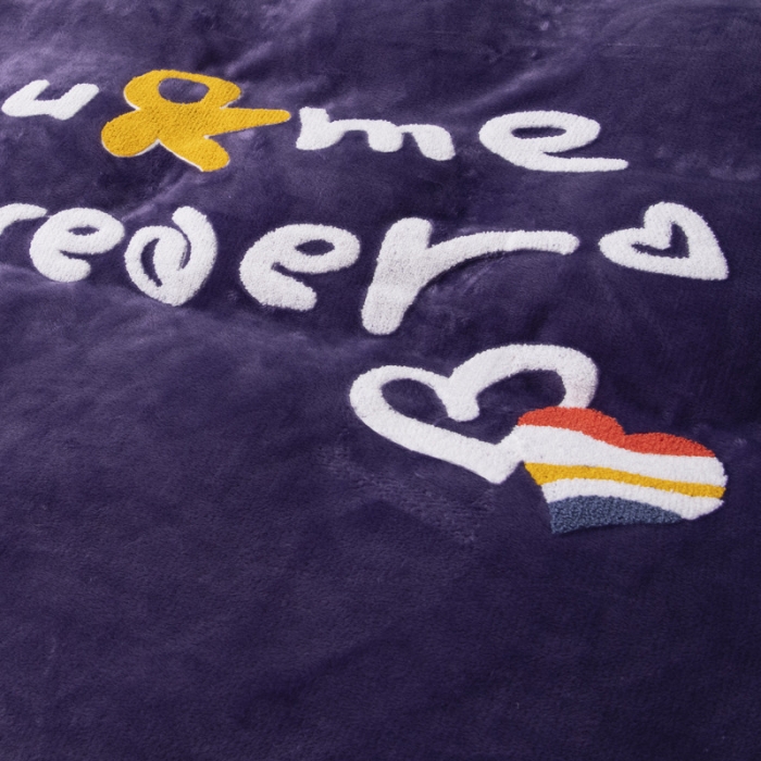 91家纺网 家纺一手货源 找家纺 雨洋家纺 2019新款毛巾绣四件套 紫罗兰