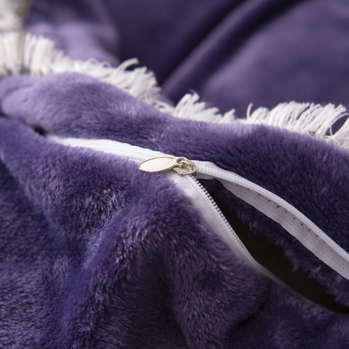 91家纺网 家纺一手货源 找家纺 雨洋家纺 2019新款毛巾绣四件套 紫罗兰