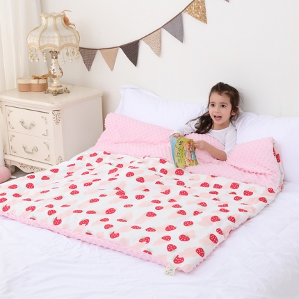 91家纺网 家纺一手货源 找家纺 （总）心卓婴童馆 婴幼儿棉纱豆豆被/毯双层纱被子儿童被毯子