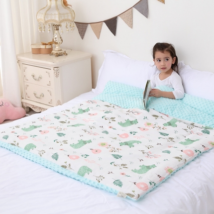 91家纺网 家纺一手货源 找家纺 （总）心卓婴童馆 婴幼儿棉纱豆豆被/毯双层纱被子儿童被毯子