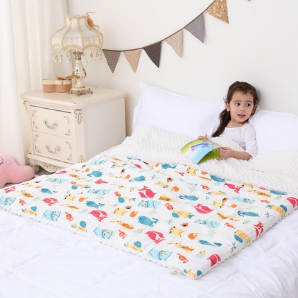 91家纺网 家纺一手货源 找家纺 （总）心卓婴童馆 婴幼儿棉纱豆豆被/毯双层纱被子儿童被毯子