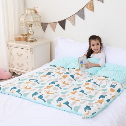 91家纺网 家纺一手货源 找家纺 （总）心卓婴童馆 婴幼儿棉纱豆豆被/毯双层纱被子儿童被毯子