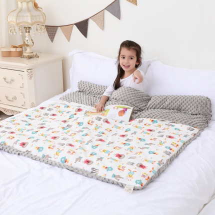 91家纺网 家纺一手货源 找家纺 （总）心卓婴童馆 婴幼儿棉纱豆豆被/毯双层纱被子儿童被毯子