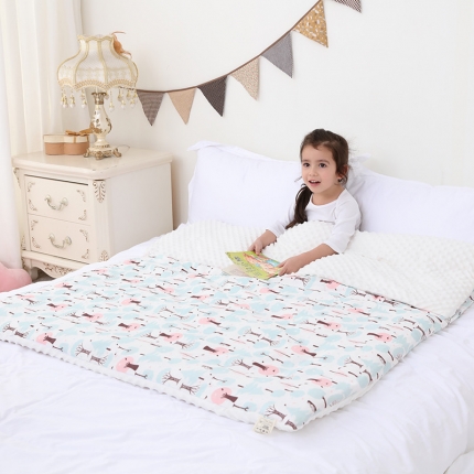 91家纺网 家纺一手货源 找家纺 （总）心卓婴童馆 婴幼儿棉纱豆豆被/毯双层纱被子儿童被毯子