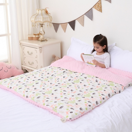 91家纺网 家纺一手货源 找家纺 （总）心卓婴童馆 婴幼儿棉纱豆豆被/毯双层纱被子儿童被毯子