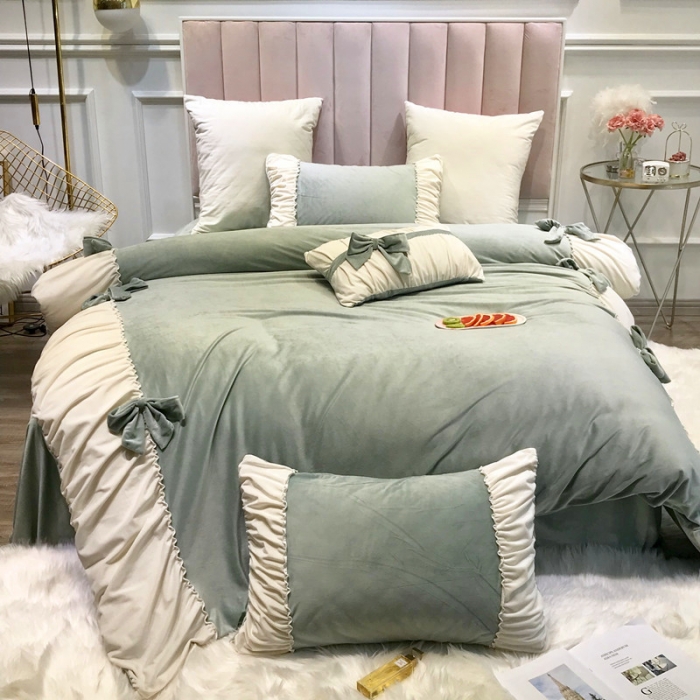 91家纺网 家纺一手货源 找家纺 （总）星野 2019新款宝宝绒韩版小公主四件套