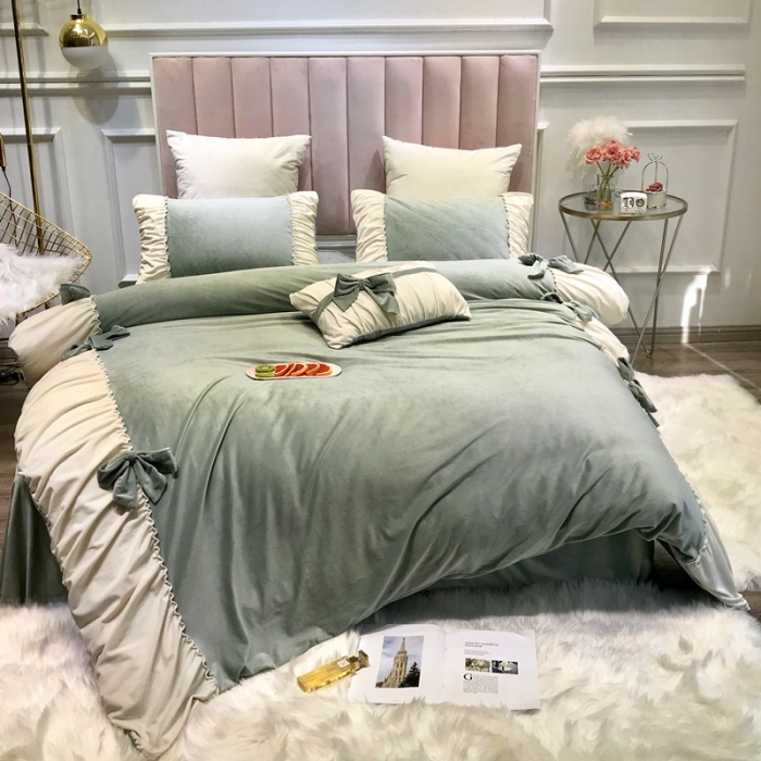 91家纺网 家纺一手货源 找家纺 （总）星野 2019新款宝宝绒韩版小公主四件套