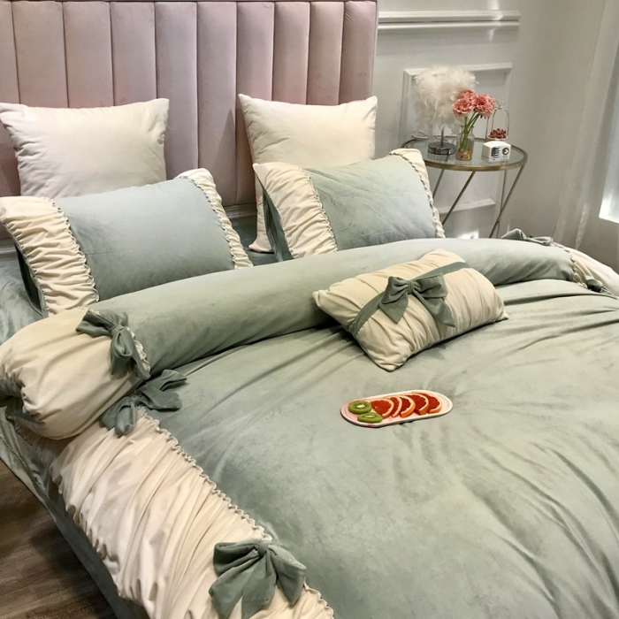 91家纺网 家纺一手货源 找家纺 （总）星野 2019新款宝宝绒韩版小公主四件套