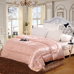 91家纺网 家纺一手货源 找家纺 （总）鑫发 新款蜘蛛花被子贡缎提花被子夏被春秋冬被,白色,粉色,黄色,玉色,大红