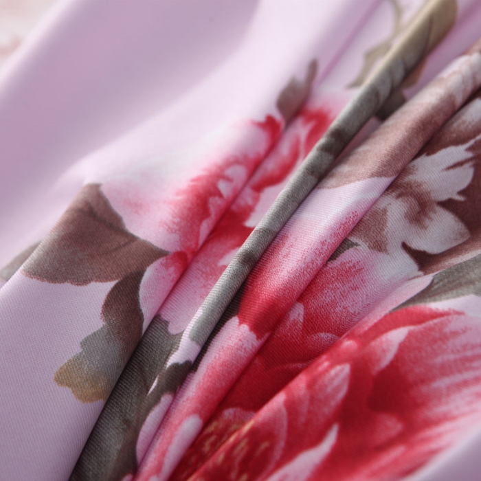 91家纺网 家纺一手货源 找家纺 鑫发家纺 2019新款织锦稠被 花香四溢-粉