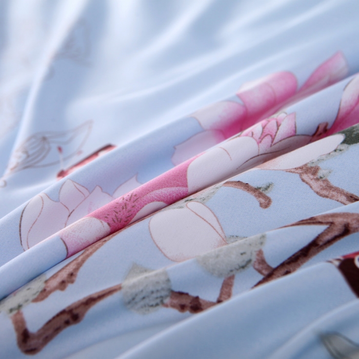 91家纺网 家纺一手货源 找家纺 鑫发家纺 2019新款织锦稠被 喜上枝头-兰