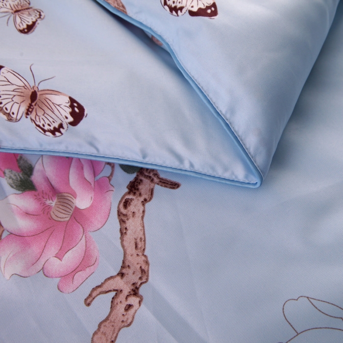 91家纺网 家纺一手货源 找家纺 鑫发家纺 2019新款织锦稠被 喜上枝头-兰