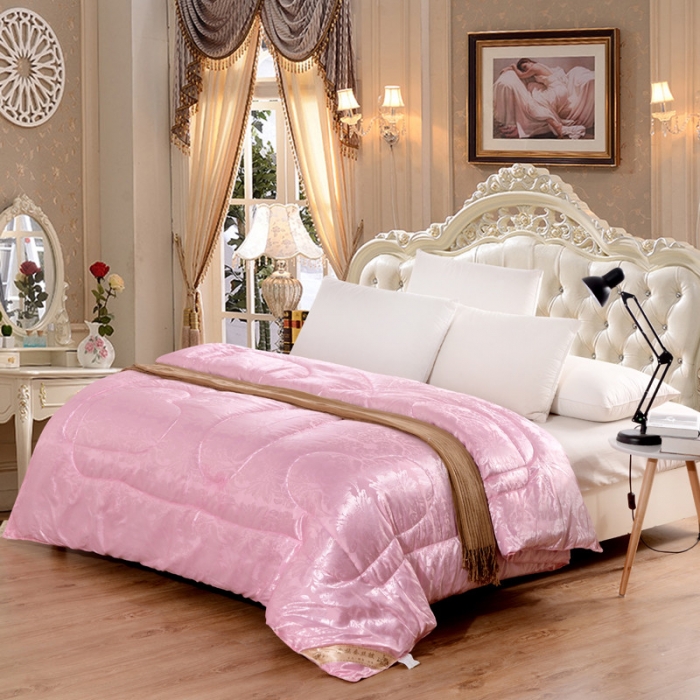 91家纺网 家纺一手货源 找家纺 鑫发家纺 2019新款蜘蛛花被 粉色