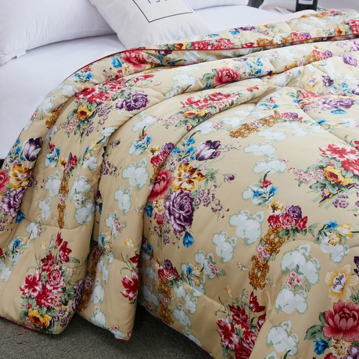 91家纺网 家纺一手货源 找家纺 鑫发家纺 2021新款丝绸印花被 一米阳光