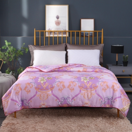 91家纺网 家纺一手货源 找家纺 鑫发家纺 2019新款织锦稠被 凯撒之恋-粉