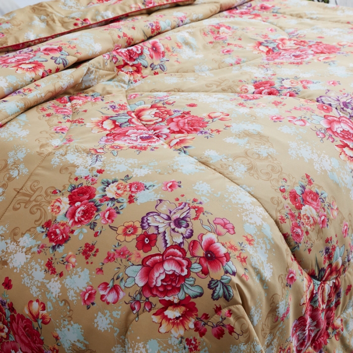 91家纺网 家纺一手货源 找家纺 鑫发家纺 2021新款丝绸印花被 国色天香金