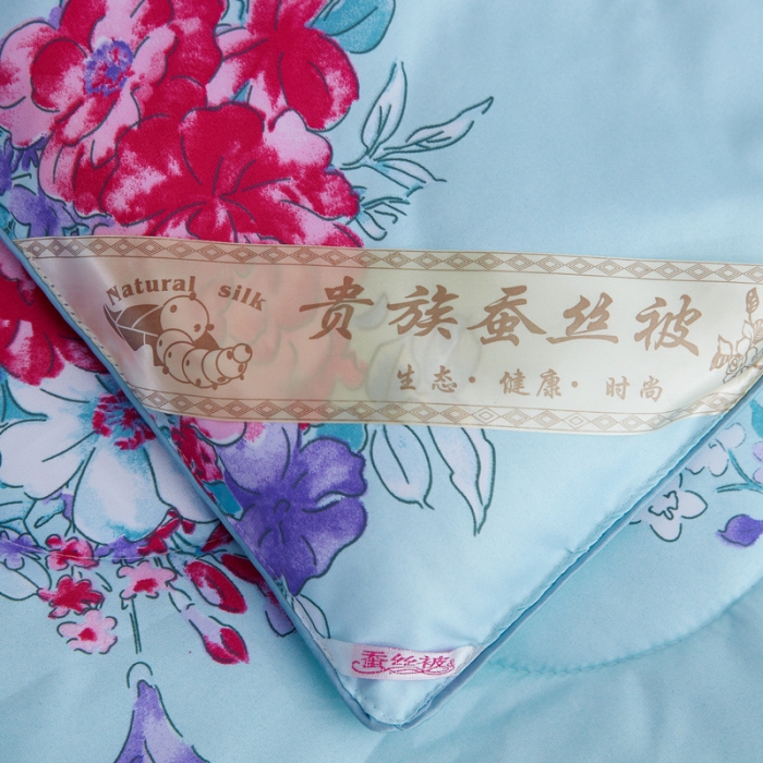 91家纺网 家纺一手货源 找家纺 鑫发家纺 2021新款丝绸印花被 国色天香兰