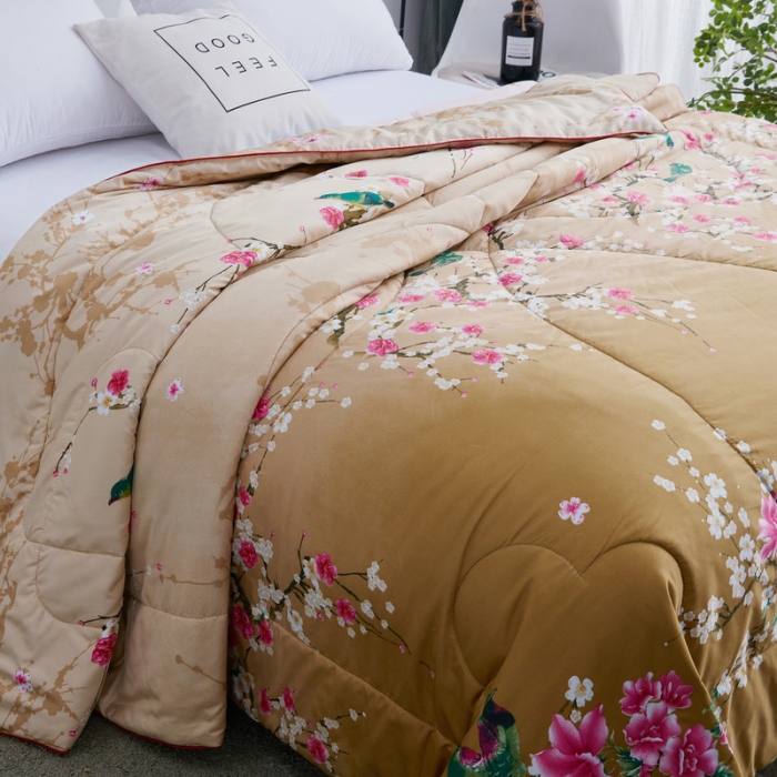 91家纺网 家纺一手货源 找家纺 鑫发家纺 2021新款丝绸印花被 江南春晓