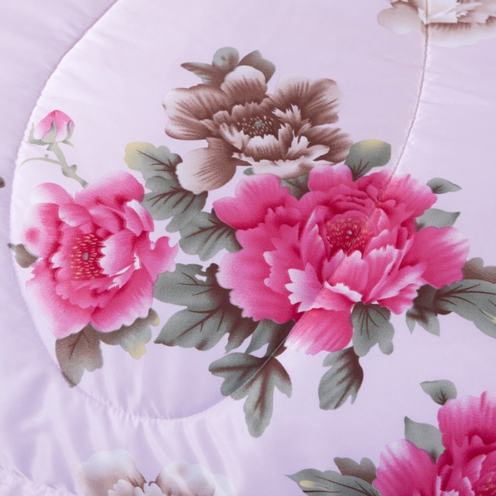 91家纺网 家纺一手货源 找家纺 鑫发家纺 2021新款丝绸印花被 盛世牡丹-粉