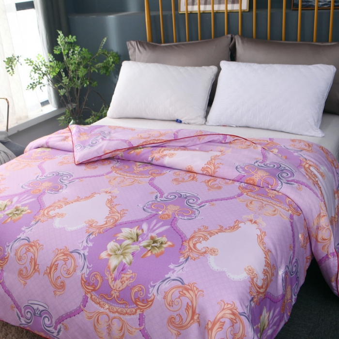 91家纺网 家纺一手货源 找家纺 鑫发家纺 2019新款织锦稠被 凯撒之恋-粉