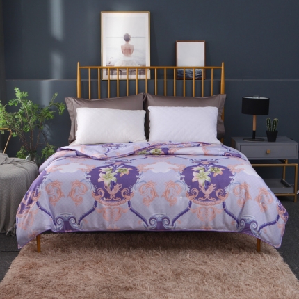 鑫发家纺 2019新款织锦稠被 凯撒之恋-紫