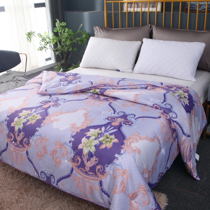 91家纺网 家纺一手货源 找家纺 鑫发家纺 2019新款织锦稠被 凯撒之恋-紫