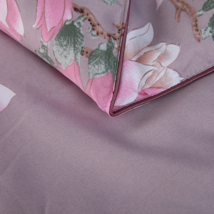 91家纺网 家纺一手货源 找家纺 鑫发家纺 2019新款织锦稠被 喜上枝头-豆沙紫