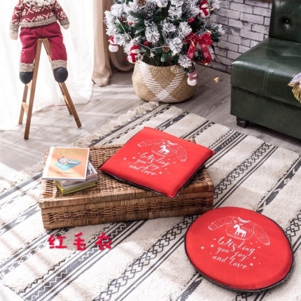 米塔 2018新款圣诞织带系列坐垫 红毛衣