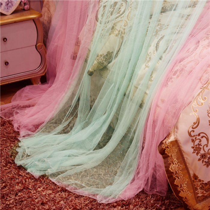 91家纺网 家纺一手货源 找家纺 冉美家纺 2021新款圆顶蚊帐缤纷粉绿