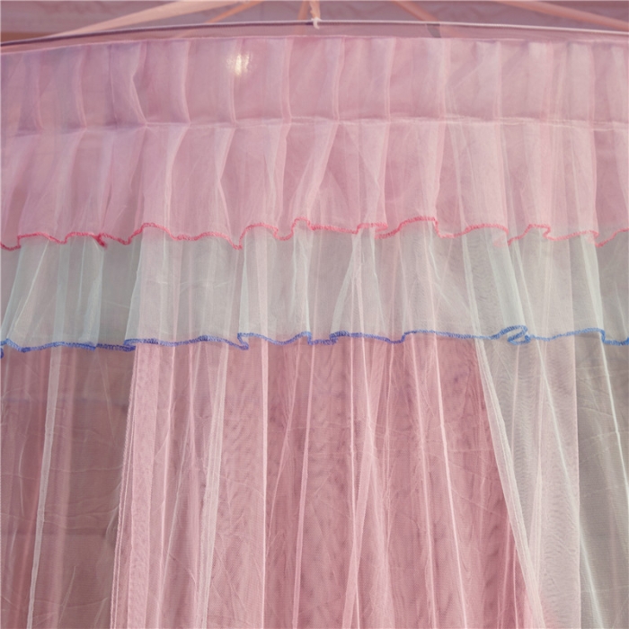 91家纺网 家纺一手货源 找家纺 冉美家纺 2021新款圆顶蚊帐缤纷粉绿