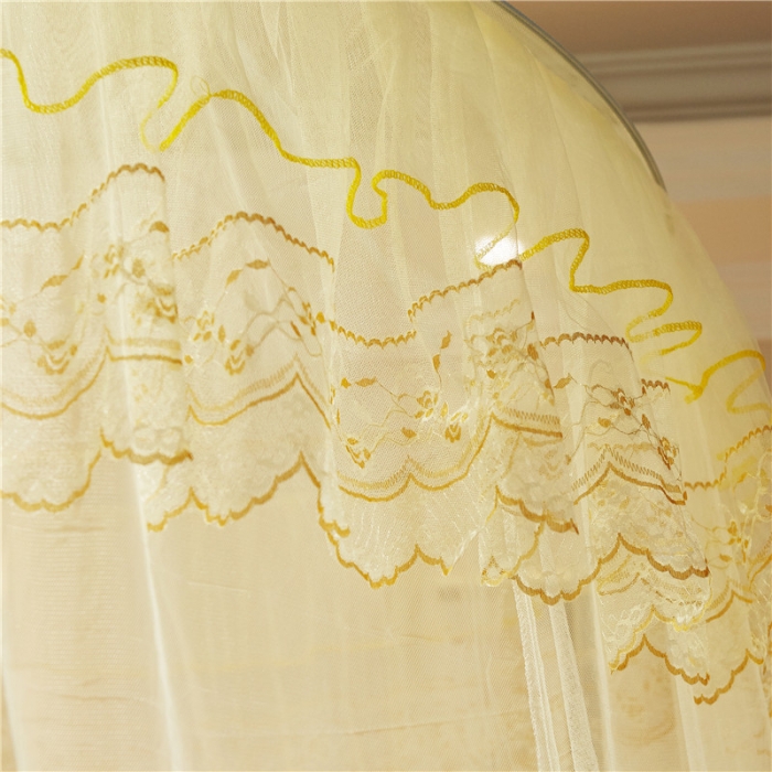 91家纺网 家纺一手货源 找家纺 冉美家纺 2021新款圆顶蚊帐蝴蝶兰黄色