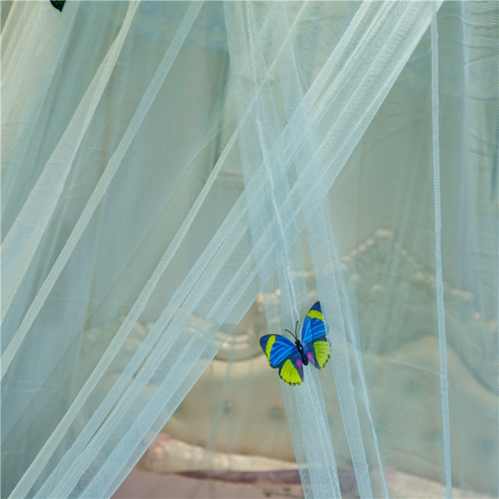 91家纺网 家纺一手货源 找家纺 冉美家纺 2021新款圆顶蚊帐蝴蝶兰水绿