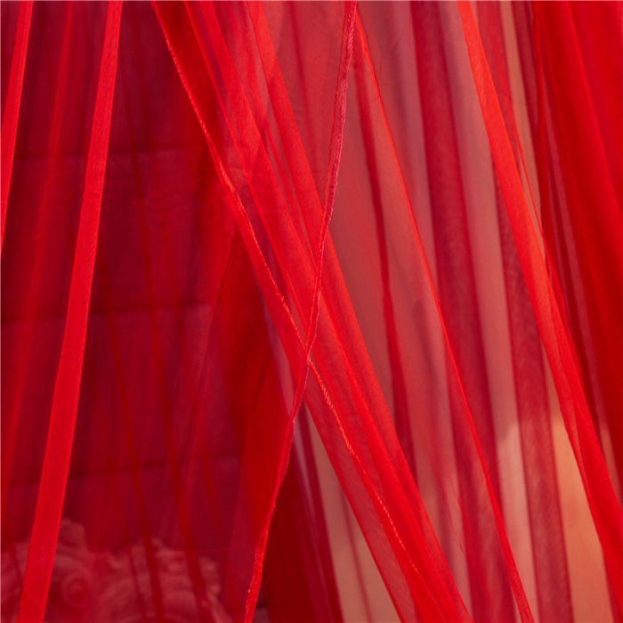 91家纺网 家纺一手货源 找家纺 冉美家纺 2021新款圆顶蚊帐花好月圆大红圆顶